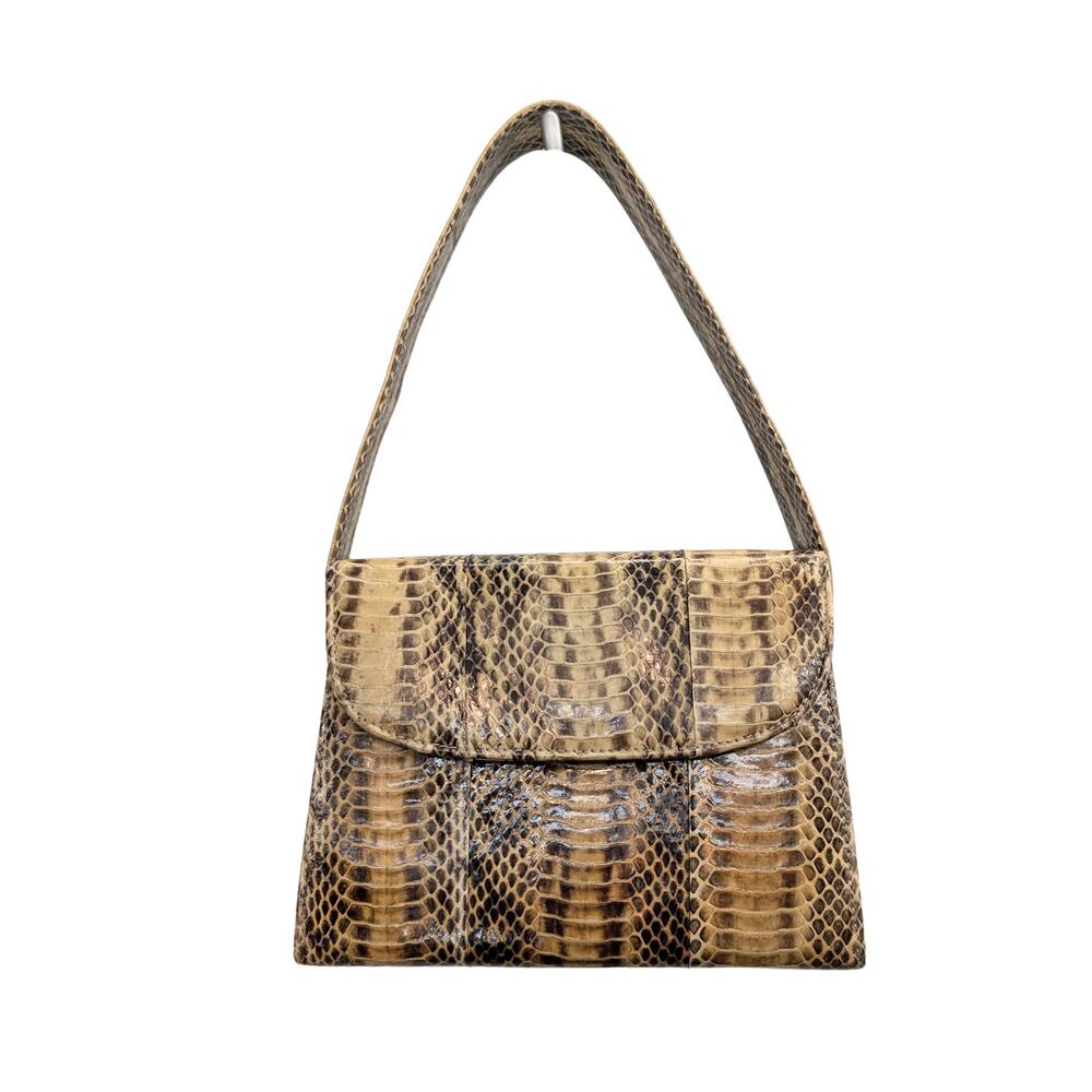 Genuine Snakeskin Susan Gail Vintage Small Handbag Natural Python Leather